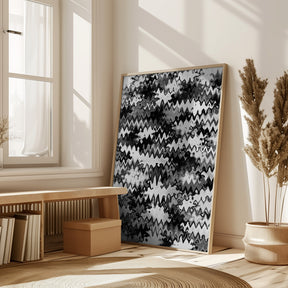 Black And White Zig Zag Pattern Poster