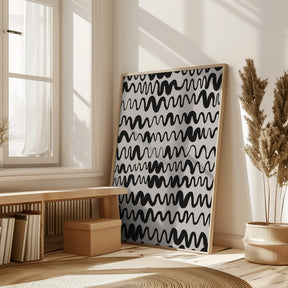 Black Waves Pattern Poster