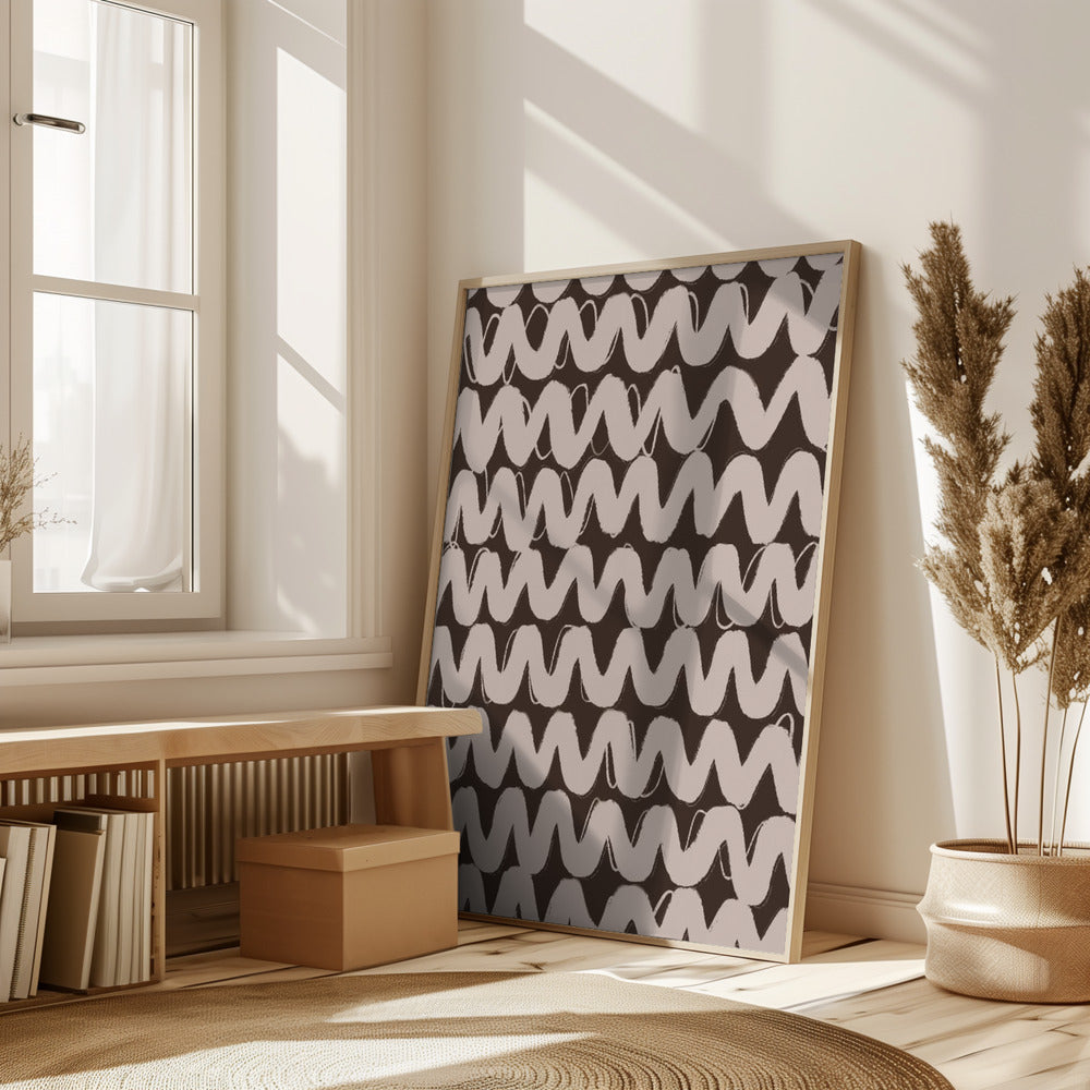 Big Beige ZigZag Pattern Poster