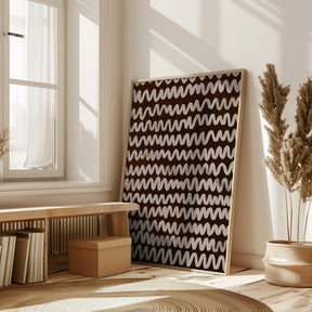 Beige ZigZag on Rusty Color Pattern Poster