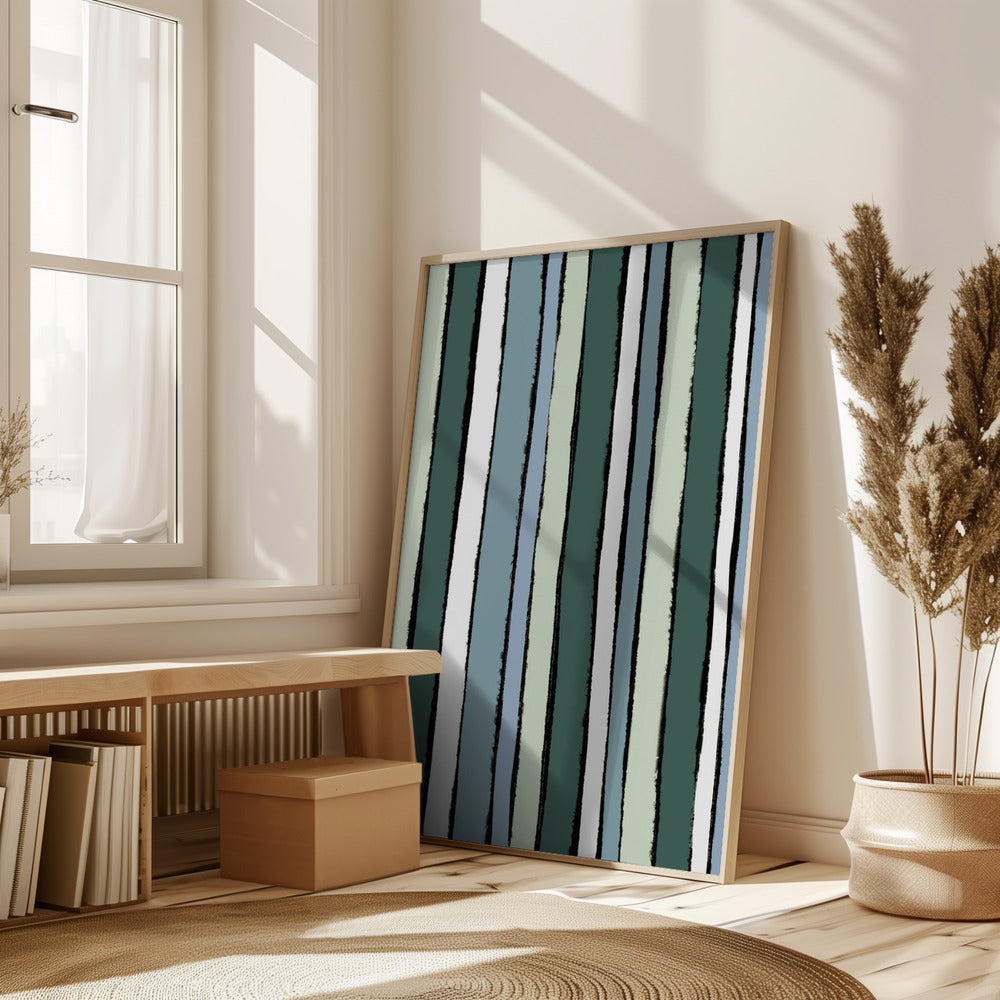 Smaragd Green Stripes Poster