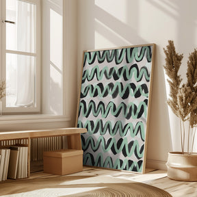 Turquoise ZigZag Pattern Poster