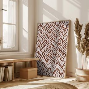 Beige Wavey Zig Zag Pattern Poster