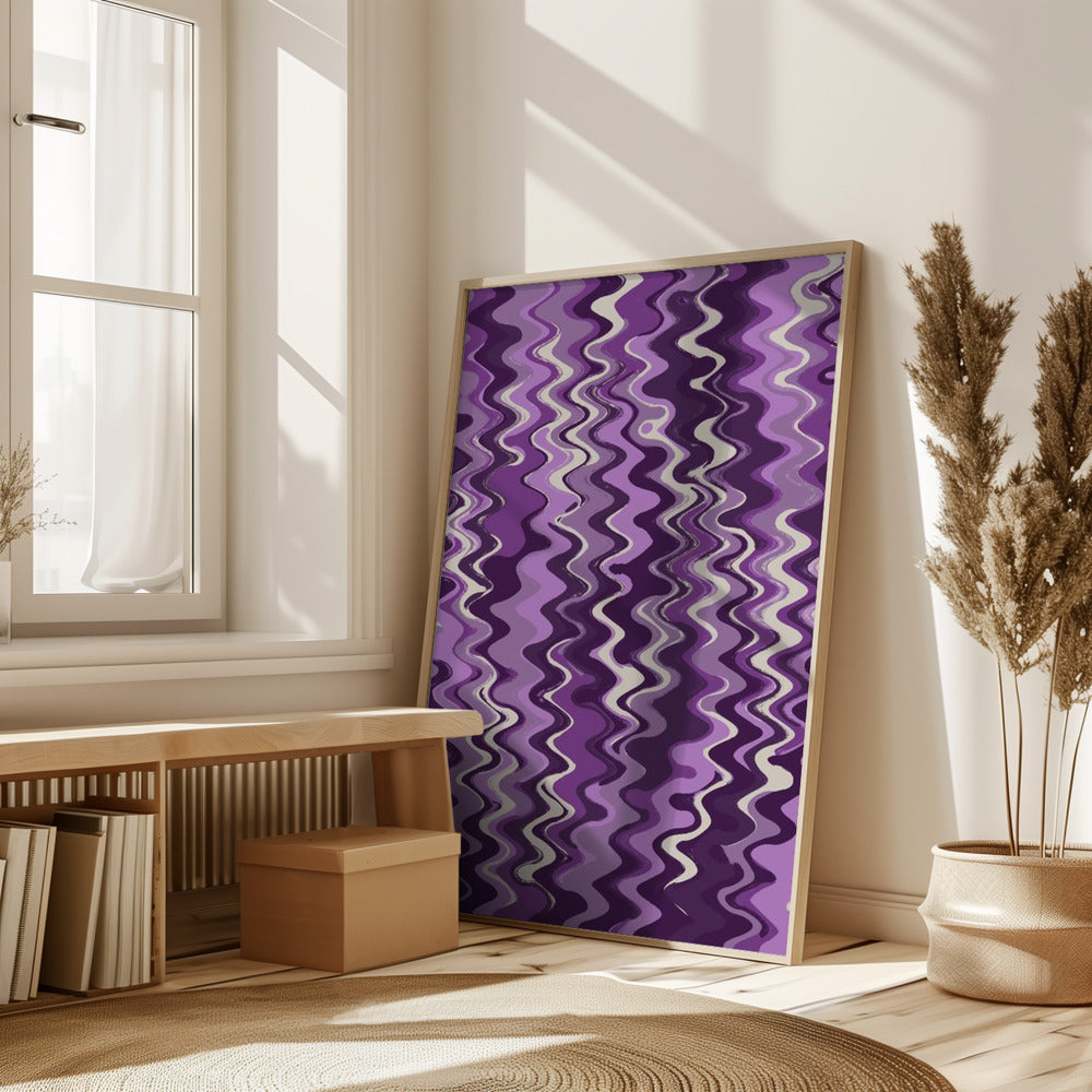 Purple Wavey Pattern Poster