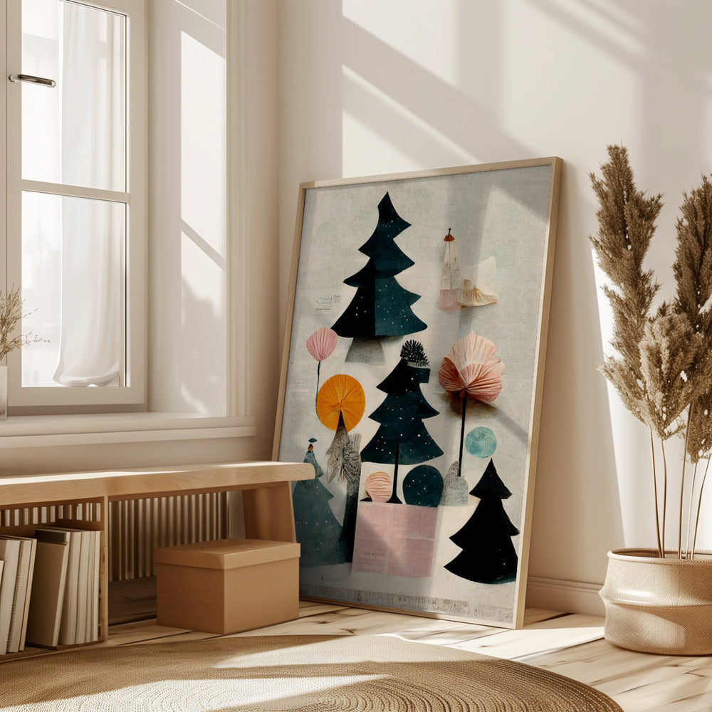 Cute Pine Tree Composition Poster