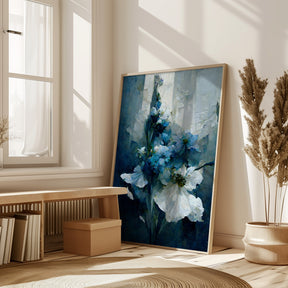 Blue Flower Bouquet Poster