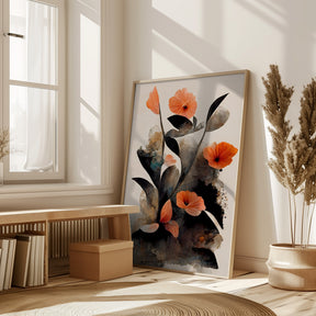 Coral Flowers Poster