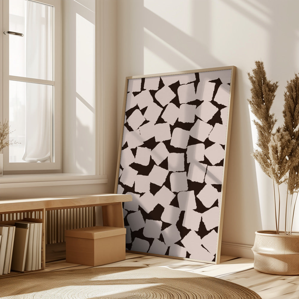 Beige Cubes Pattern Poster