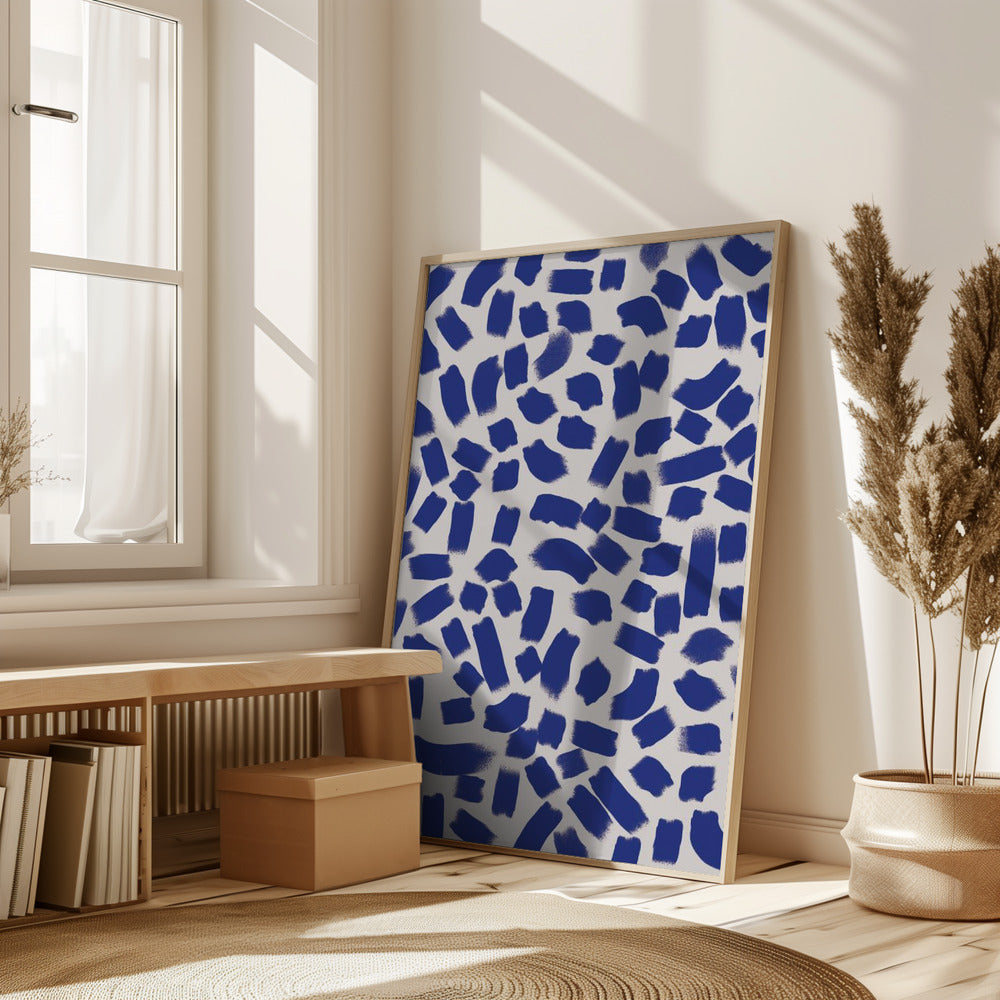 Blue Strokes Pattern Poster