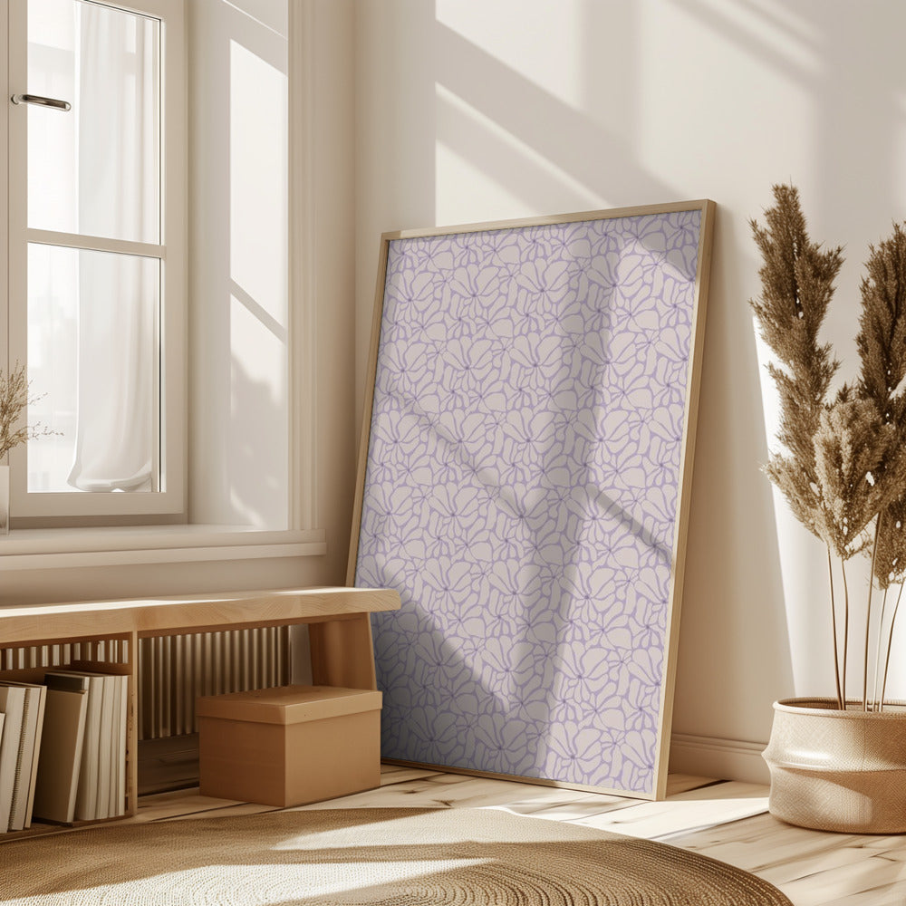 Cute Purple Flower Pattern Poster