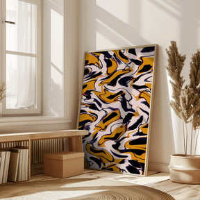 Liquid Yellow Pattern Poster