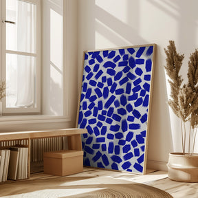 Blue Brush Strokes Pattern Poster