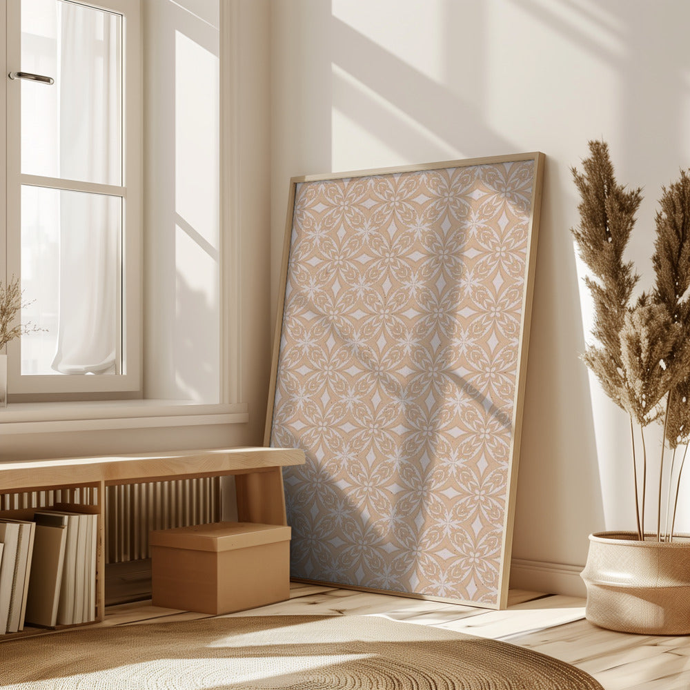 Geometric Beige Tile Pattern Poster