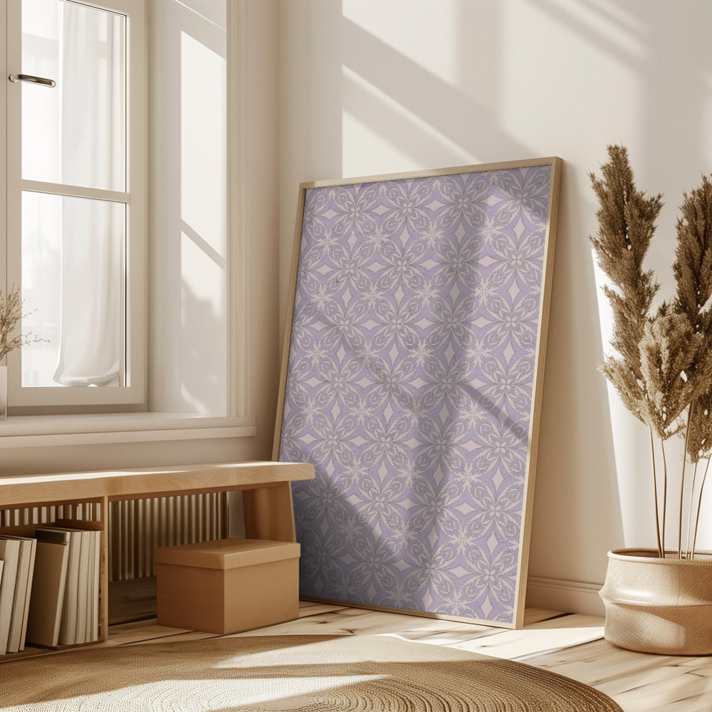 Geometric Purple Tile Pattern Poster