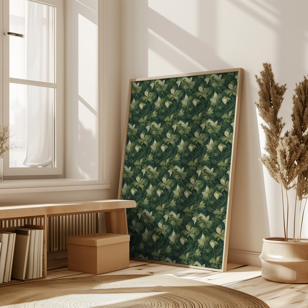 Green Leafs Pattern Poster