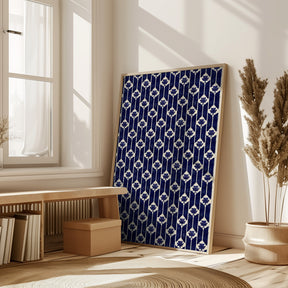 Stitches Blue Pattern Poster