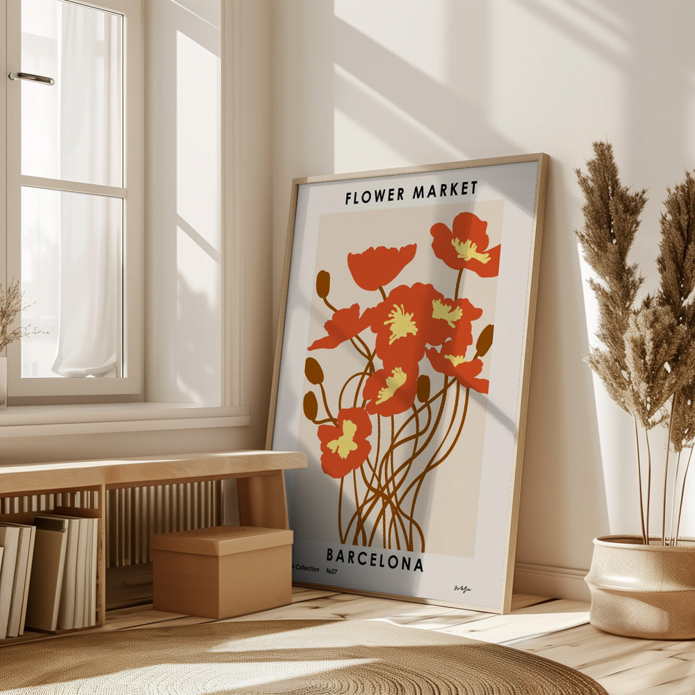 Flower Market. Barcelona Poster