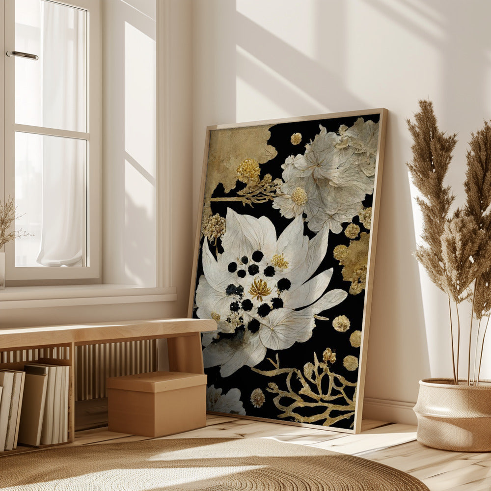 Beige Dry Flowers Poster