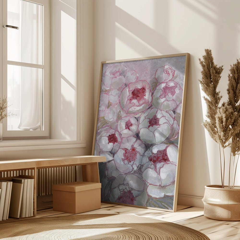 Nuria bouquet of peonies in pink Poster