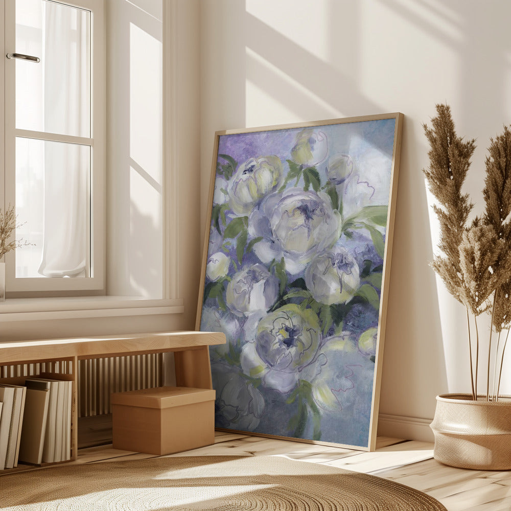 Sady painterly florals in violet Poster