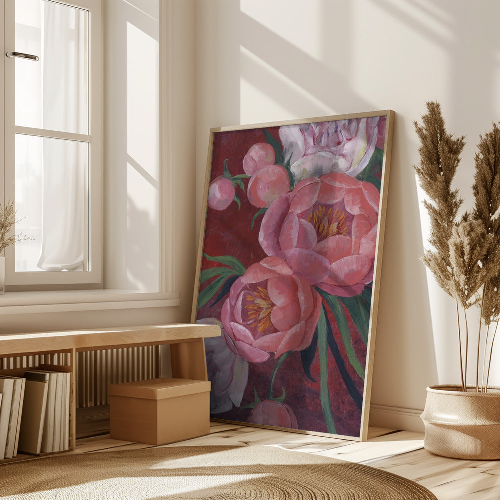 Nevaeh peonies Poster