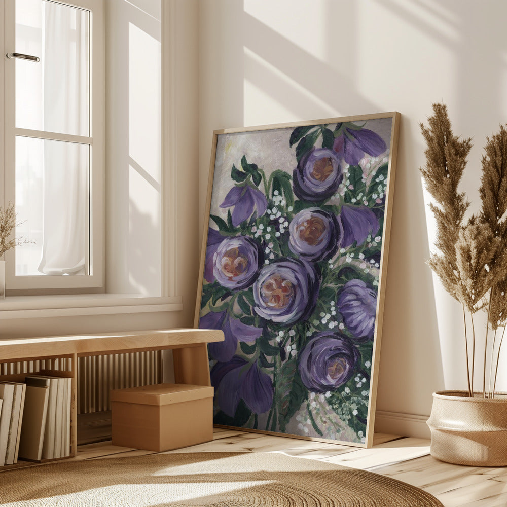 Aaliyah painterly English roses Poster