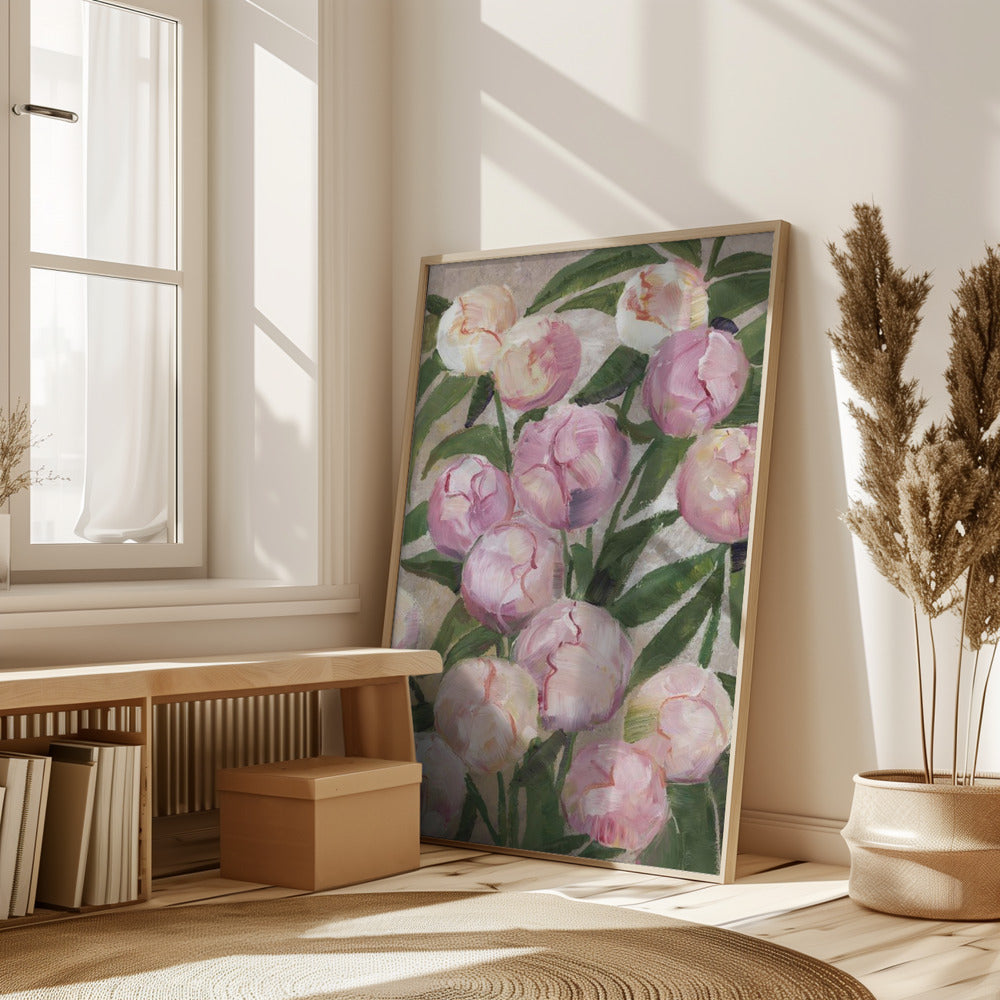 Valenty painterly peonies Poster