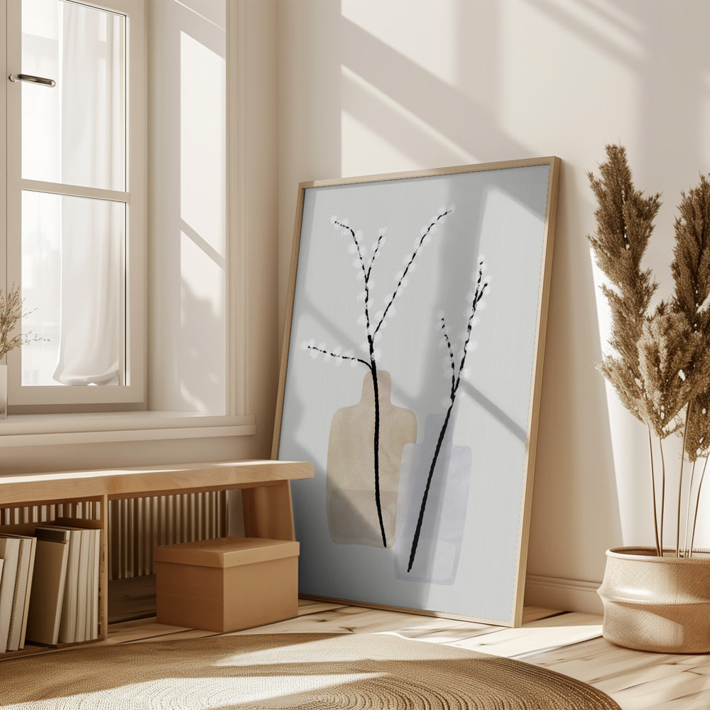 Flower branches in vases Poster