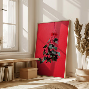 Mistletoe With Red Bow Poster