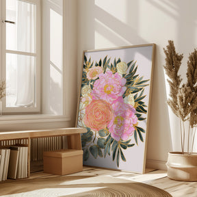 Nanette floral art in pastels Poster