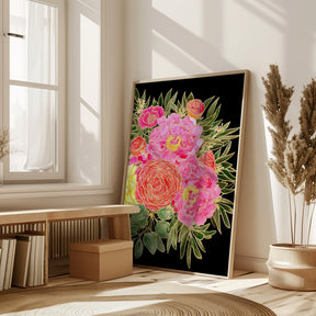 Nanette floral art in bright colors Poster