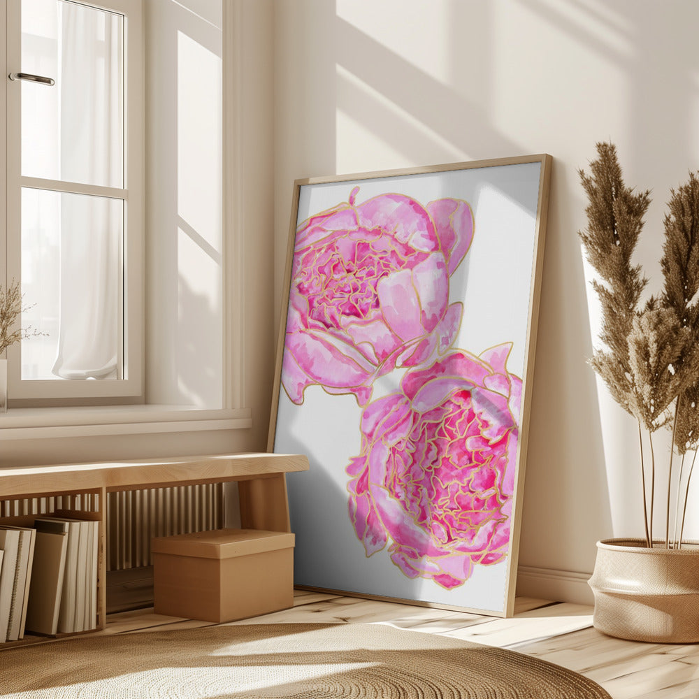 Sally's peonies Poster