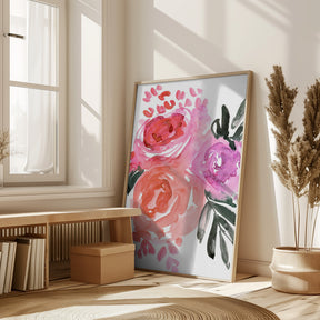 Maeko loose watercolor florals I Poster