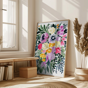 Urja loose floral watercolor bouquet Poster