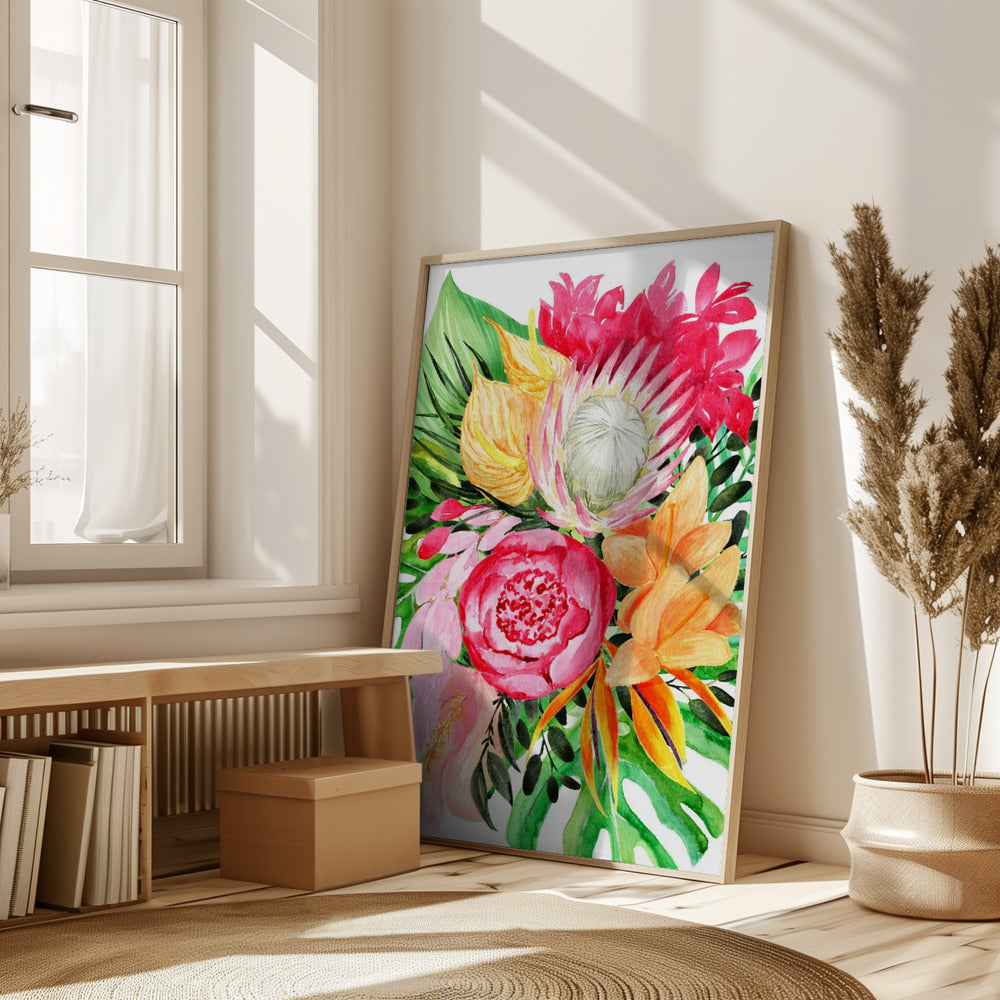 Celia tropical bouquet Poster