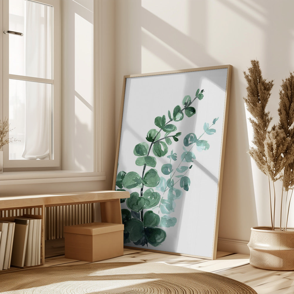 Watercolor eucalyptus bouquet Poster