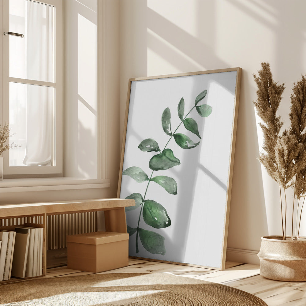 Watercolor greenery branch Poster