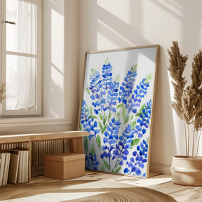 Watercolor Texas bluebonnets Poster