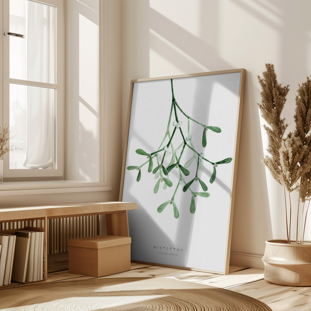Watercolor mistletoe Poster
