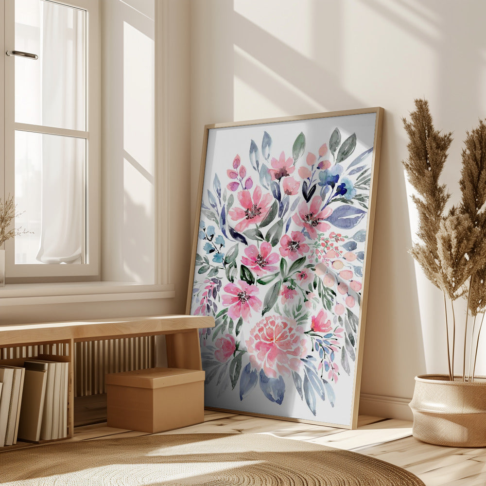 Clara watercolor bouquet Poster