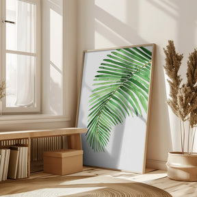 Palm leaf in loose watercolor Poster