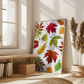 Painterly fall leaves Poster