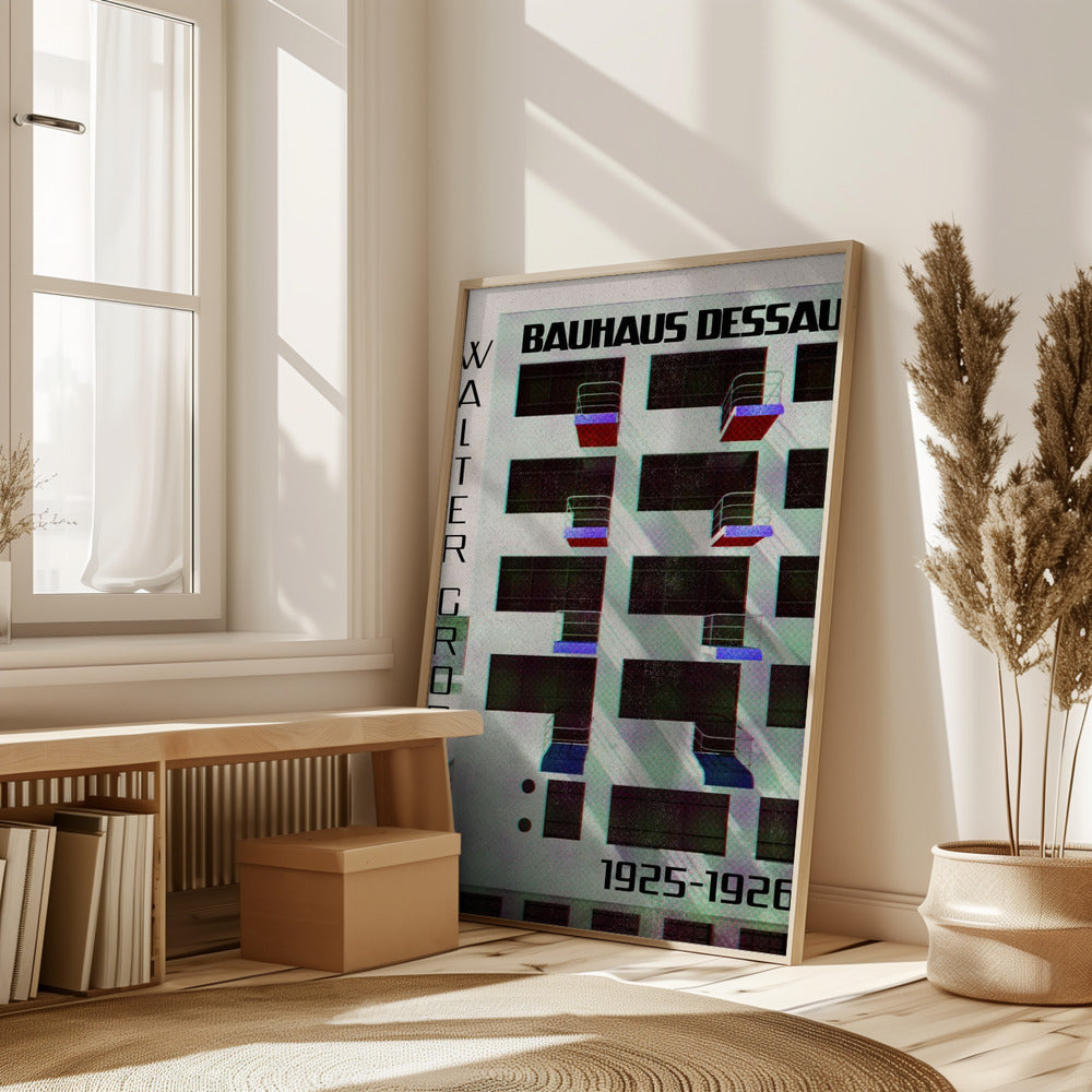 Bauhaus Dessau architecture in vintage magazine style IV Poster