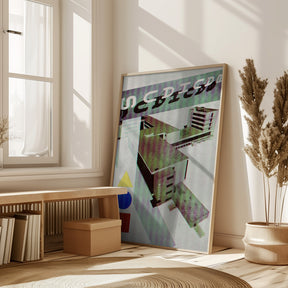 Bauhaus Dessau architecture in vintage magazine style III Poster