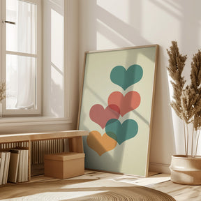 Mid century hearts I Poster