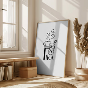 Fika line art illustration Poster