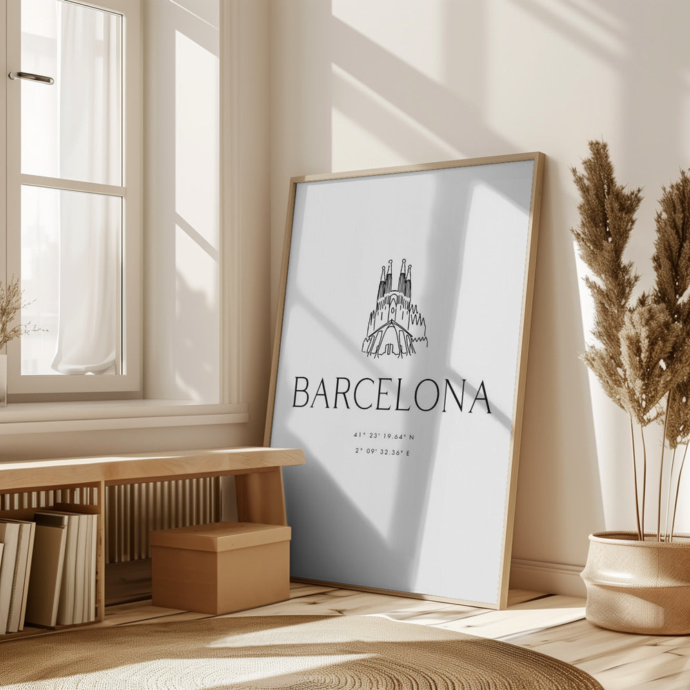 Barcelona city coordinates Poster