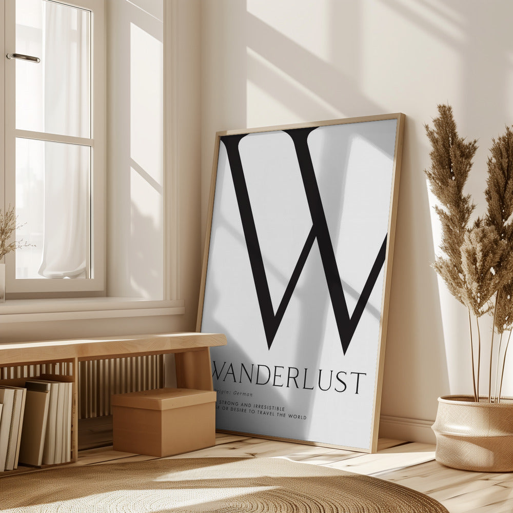 Wanderlust definition typography art Poster