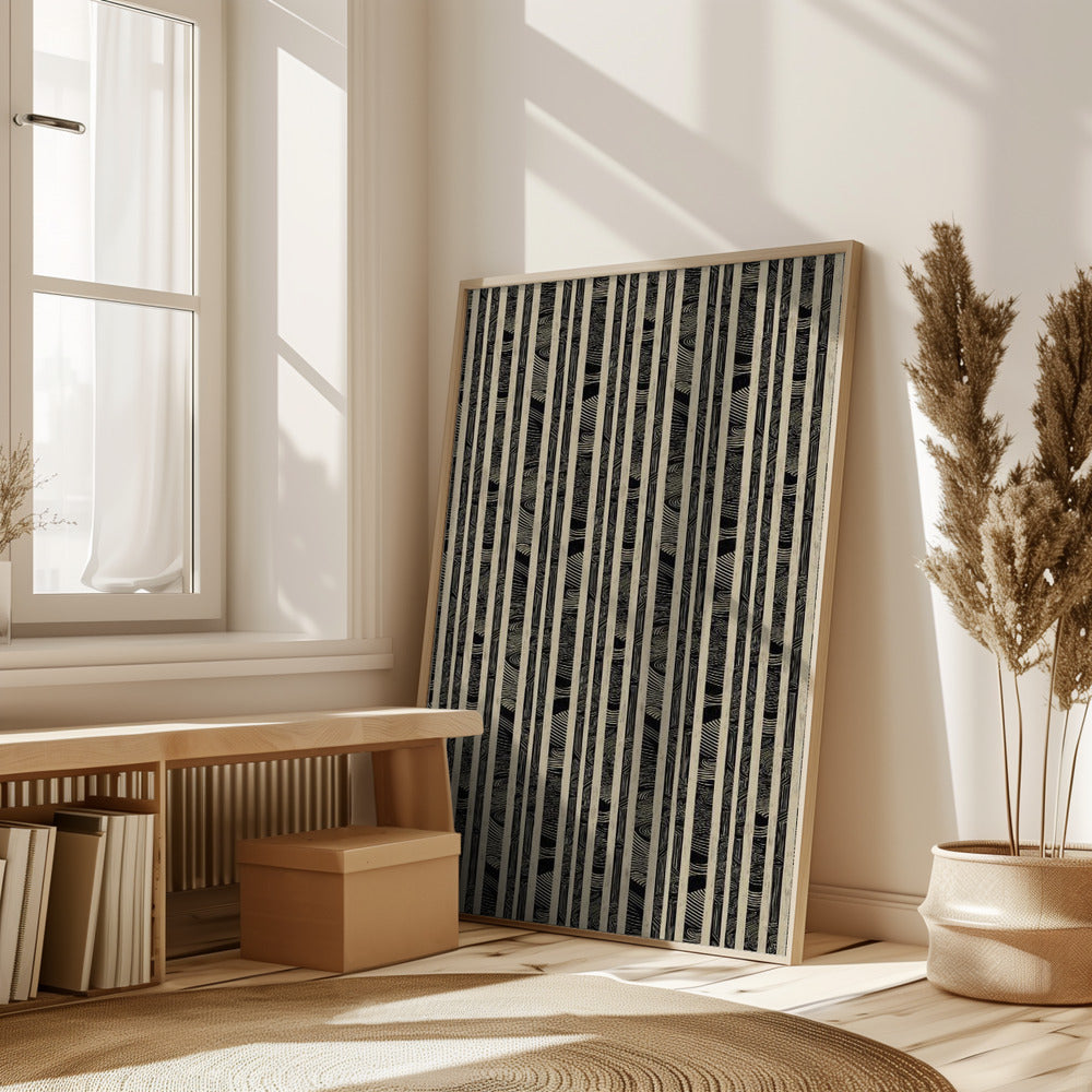 Beige Striped Pattern Poster