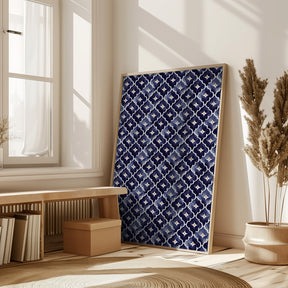 Blue Aquarell Tile Pattern Poster